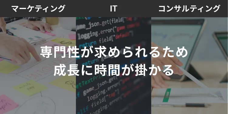 専門性が求められるため成長に時間が掛かる